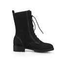 Black lace-up boot on a white background, Obroi