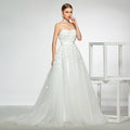 Wedding dress appliques beading a line floor length simple bridal gowns wedding dress