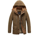 Men Winter Jackets Thicken Parka Hooded Keep Warm Coats Zipper Cotton Overcoats Stylish Clothes