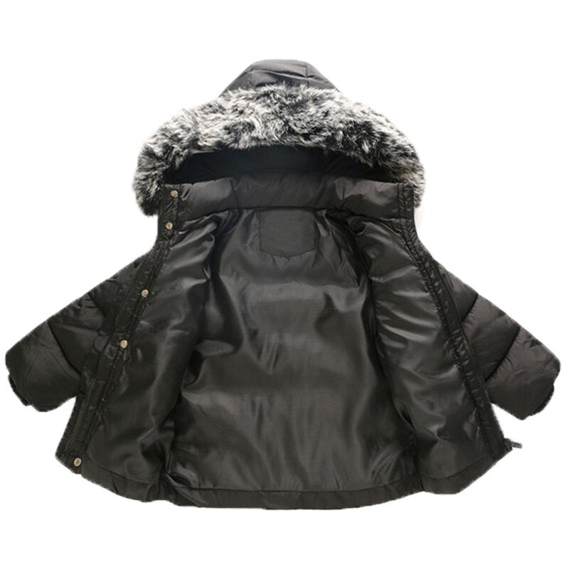 Baby Boys Girls Jacket Coat Children Kids Winter Thick Hooded Outerwear Christmas Warm Parka Cotton-Padded Clothes Snow Wear