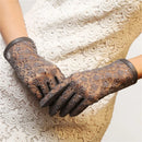 Spring Summer Woman's Real Leather Gloves Lace Gloves Female Elegant Short Style