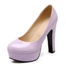Women Pumps Spring Elegant Casual Dress Shallow Mouth Round Head Square High Heels Lady Shoes