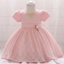 Gown Clothes Infant Baby Girl Dress Lace Embroidery beads Baptism Dresses for Girls 1st Year Birthday Party Wedding