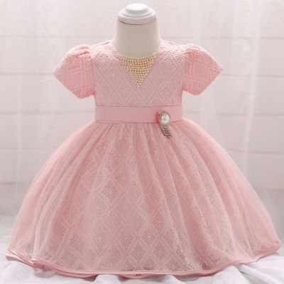 Gown Clothes Infant Baby Girl Dress Lace Embroidery beads Baptism Dresses for Girls 1st Year Birthday Party Wedding