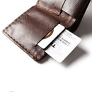 Handmade Leather Square Wallet Unisex Short Pocket Wallet with Coin Pocket