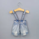 Baby Girl Overalls Summer Baby Clothing Sets Babe Girls Rompers With Cotton T Shirt Bow Suspender Shorts Infant Clothes