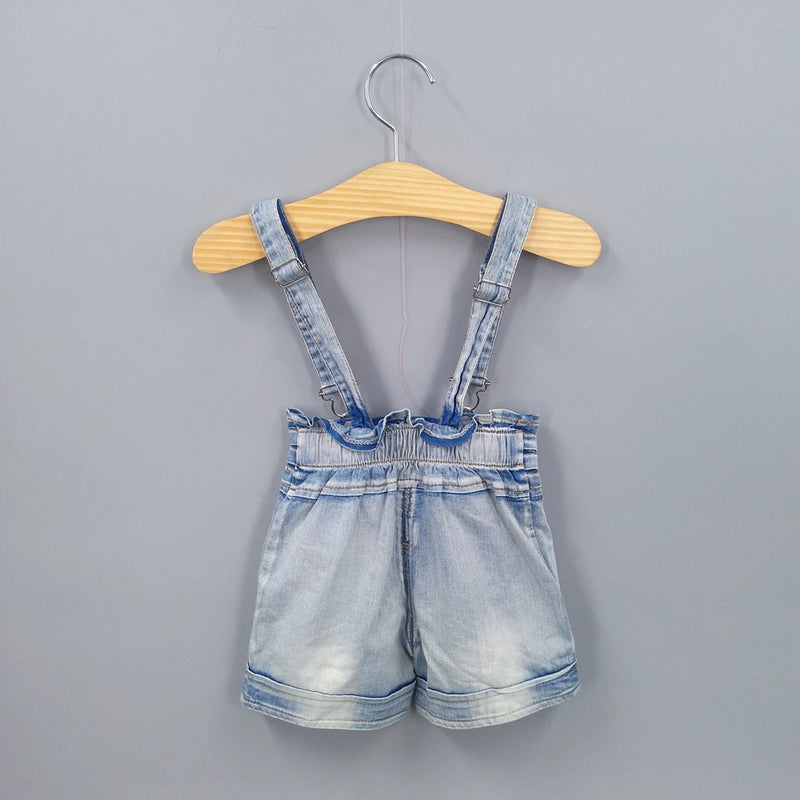 Baby Girl Overalls Summer Baby Clothing Sets Babe Girls Rompers With Cotton T Shirt Bow Suspender Shorts Infant Clothes
