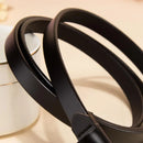 Leather Buckle Thin Casual Belt for Women First Layer Belt Female Straps Apparel Accessories