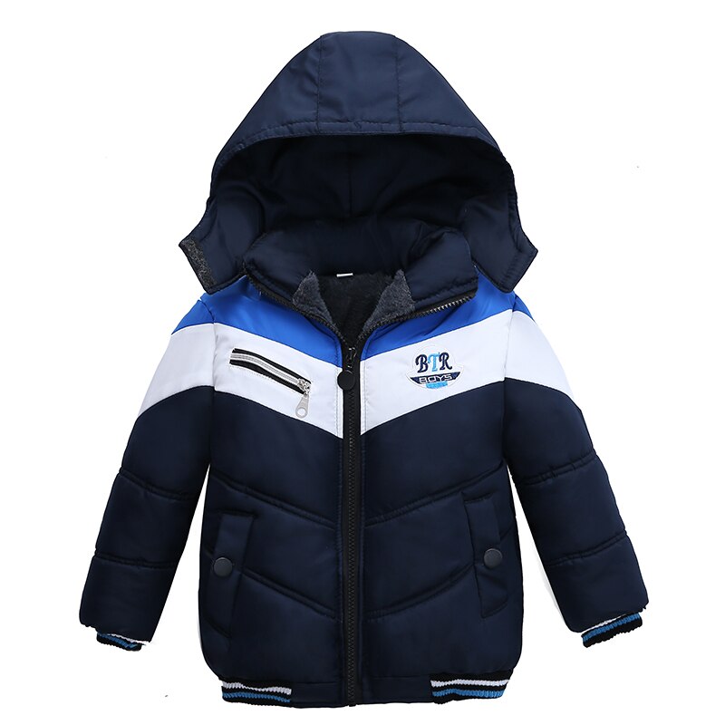Kids Baby Outerwear Thick Warm Children Down Jacket Children Long Sleeve Hooded Jackets For Boys