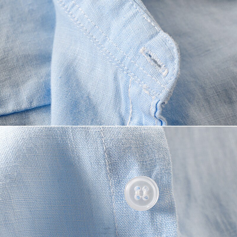 Summer men shirt Seven-quarter sleeve shirt mens gradient blue male casual shirt