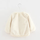 Baby Toddler Faux Coat Girls Winter Warm Jacket Snowsuit Children outerwear full of Flowers Pearls Collar Kids Clothes