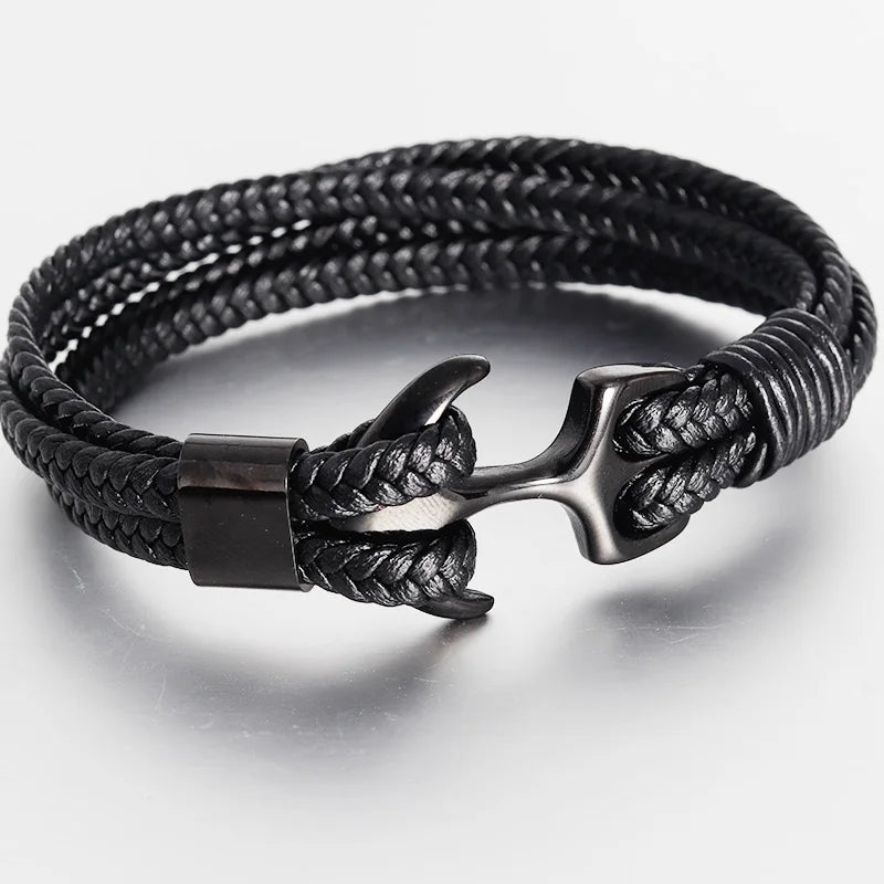 Anchor Bracelet Charm Leather Bracelets Jewelry Gift