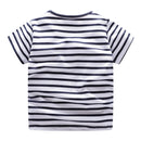 Cute Boys t shirt Regular Black white striped kids Sports Tops Pentagram for boys Girl Short Sleeve T-shirt