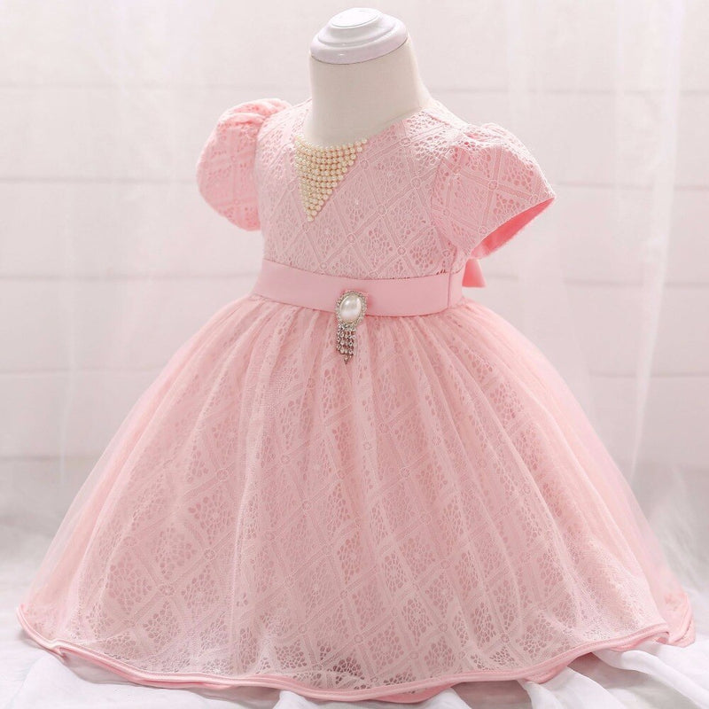 Gown Clothes Infant Baby Girl Dress Lace Embroidery beads Baptism Dresses for Girls 1st Year Birthday Party Wedding