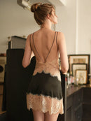 female cross strap lace openwork temptation perspective strap nightdress