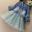 Spring Autumn Girls Clothes Sets Denim Jacket Suits Infant Children Clothing Set