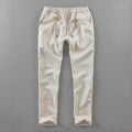 Men linen trousers men long elastic loose pants men