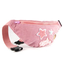 Women Waist Bag Pink Patchwork Chest Bag Girls Fanny Pack Sweet Star Waist Pack