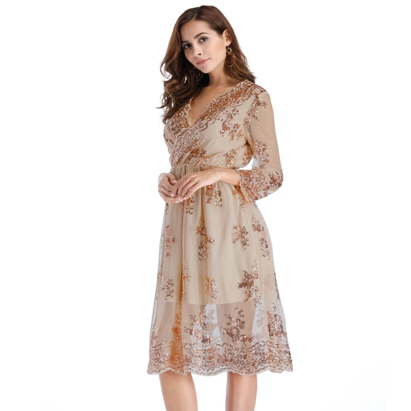 Dresses women casual midi dress female autumn dress