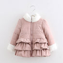 Winter Teenager Children Outwear Plus Velvet Thickening Wadded Cotton Padded Kids Baby Girls Jacket Coat