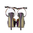 Summer Intrigue Purple Patent Leather Sandals Woman Pointed toe Ankle Strap High Heels Shoes Pumps