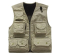 Beige vest with multiple pockets on a white background, Obroi