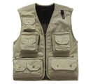 Beige vest with multiple pockets on a white background, Obroi