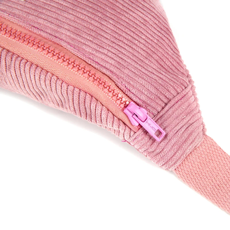 Women Waist Bag Pink Patchwork Chest Bag Girls Fanny Pack Sweet Star Waist Pack