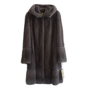 Winter Genuine Mink Fur Coats For Women Natural Mink Full Pelt Coat with Hood Overcoat Real Mink Fur Coat Hooded