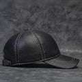 Winter Male Genuine Leather Baseball Caps Outdoor Hockey Golf Fishing Black/Brown Trucker Hat For Man