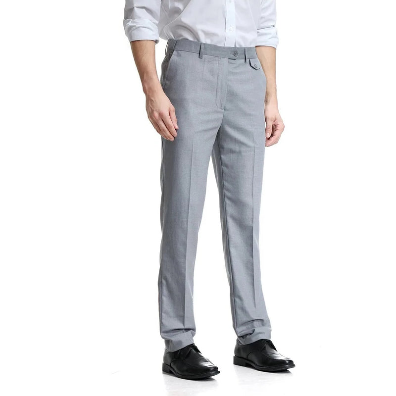 Men Straight Pants Pure Male Business Casual dress Pant Men Fat Slim Pants