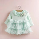 girls wedding dress baby girls christening cake dresses for party kids baby girls birthday layered dress 0-2T blue yellow