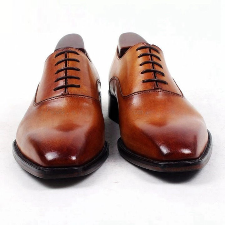 Handmade Leather Casual Lacing Men's Dress Business Leather Shoe