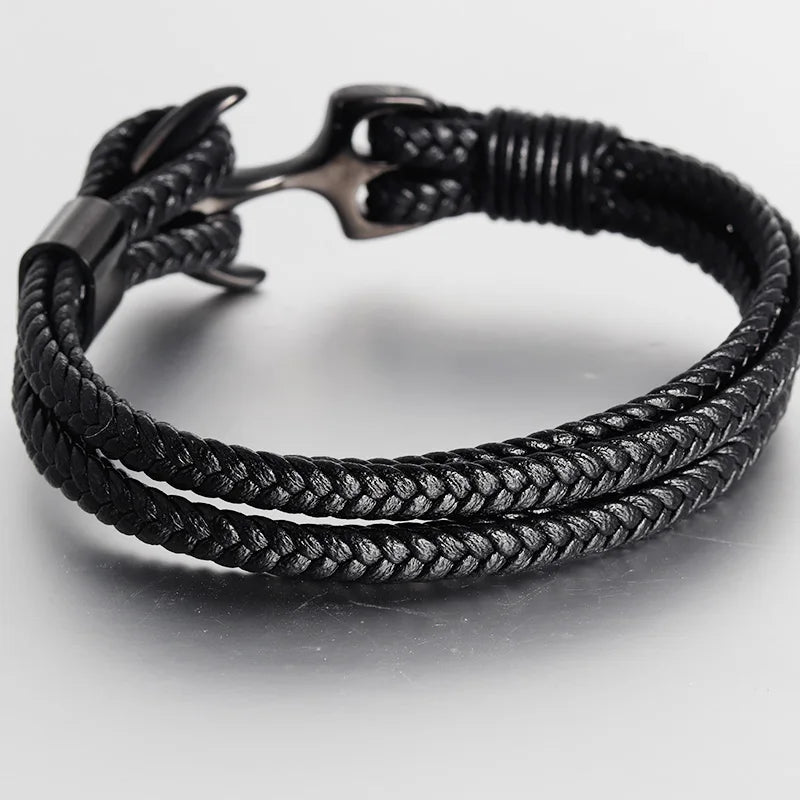 Anchor Bracelet Charm Leather Bracelets Jewelry Gift