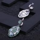 Natural Sky Blue Topaz Hyperbole Earrings 925 Sterling Sliver Gemstone Vintage Drop Earrings For Women Party