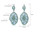 Natural Sky Blue Topaz Hyperbole Earrings 925 Sterling Sliver Gemstone Vintage Drop Earrings For Women Party