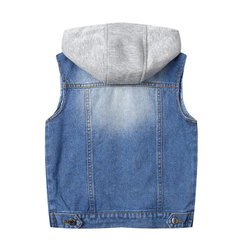 Spring clothes Cowboy vest Kids Waistcoat Child Sleeveless Jacket children's clothing  Denim Outwear