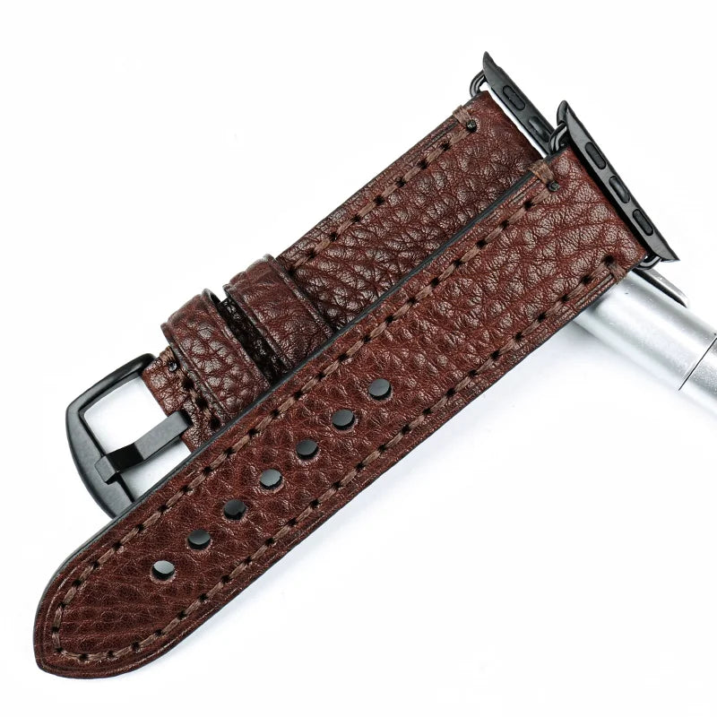Genuine Leather Watch Strap Replacement For Apple Watch Band 44mm 40mm 45mm 41mm iWatch Watchband