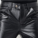 Men's Leather Pant  Leather Skinny Biker Pants Motorcycle Punk Rock Pants Slick Smooth Shiny Leather Trousers Tight