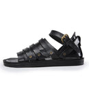 Handmade Genuine Leather Men Gladiator Sandals Summer Shoes Flats Beach Slipper Strap Sandals