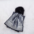 Women Winter Gold Silver Women Knitwear balaclava hair ball winter cap hats for women beanie hats