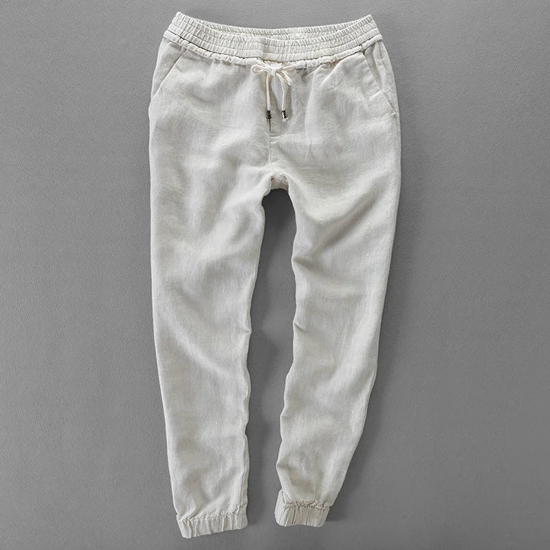 Linen pants men casual loose white pants men large trousers men trousers male