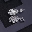 Natural Sky Blue Topaz Hyperbole Earrings 925 Sterling Sliver Gemstone Vintage Drop Earrings For Women Party