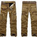 Men Fleece Cargo Pants Winter Thick Warm Pants Full Length Casual Military Baggy Tactical Trousers