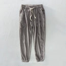 Ankle-length pants men linen and cotton loose white trousers men elastic waist pants men