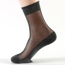 Men Spring/Summer Super Thin Fancy Stockings Male Pure Cotton Transparent Glass Hollow Out Cool Socks Loafer