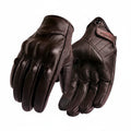 Motorcycle Gloves Men Touch Screen Brown Leather Electric Bike Glove Cycling Full Finger Motorbike Moto Bike Motocross