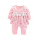 newborn baby girl clothes cotton princess white pink lace infant baby romper jumpsuit set