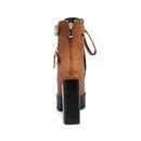 Winter Ankle Boots For Women Shoes Platform Buckle Punk Heel Motorcycle Boot Brown Shoes Woman