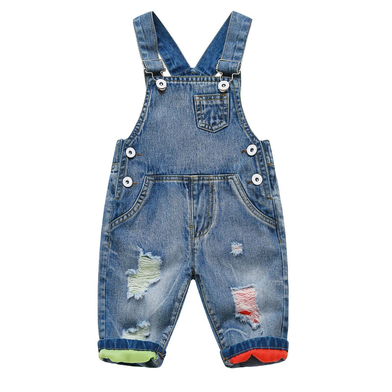 Kids Overalls Spring Autumn Boys Girls Bib Suspender Jeans Soft Cotton Denim Trousers Children Clothing Clothes